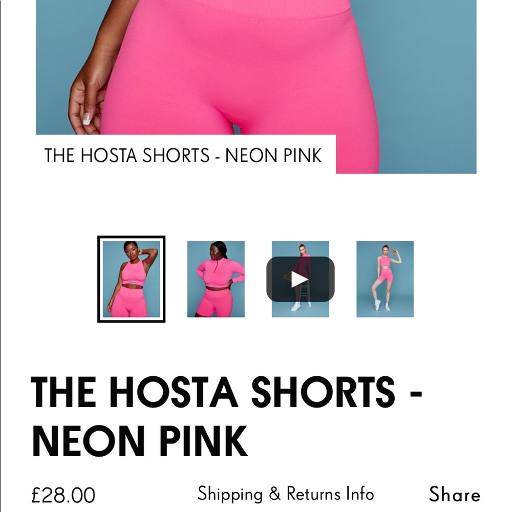 TALA BRAND NEW! Hosta shorts Neon pink S.